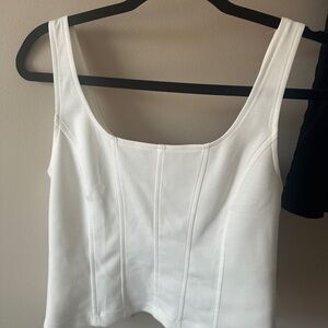 Banana Republic White Fitted Bustier Tank Top